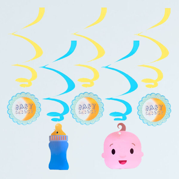 DECO COLGANTE ESPIRAL BABY SHOWER X5 - Imagen 2
