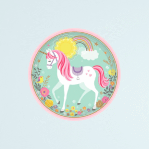 PLATO CARTON UNICORNIO (6 U)